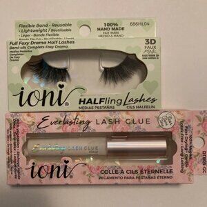 Ioni Halfling Lashes 3D Faux Mink Full Foxy Drama (Lashes and Clear Glue)